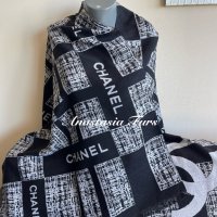 Уникален топъл и мек шал/ наметало Шанел Chanel
