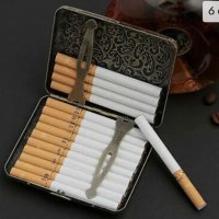 винтидж ретро табакера за цигари 85mm King Sizeх неръждаема стомана, снимка 10 - Подаръци за мъже - 27206166