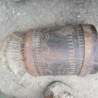 стара Красива чутура чутора хаван дървен съд с дърворезба уникат, снимка 2 - Антикварни и старинни предмети - 29140129