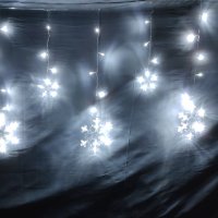 LED Висулка със" Снежинки и Звезди" 2.50м х 60см 400лампи с Опция Снаждане, снимка 2 - Лед осветление - 38583553