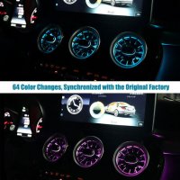 LED Ambient Въздуховоди за купе, с амбиентна светлина 64 цвята, за Mercedes C Class W205, GLC, 7бр., снимка 5 - Аксесоари и консумативи - 42687506