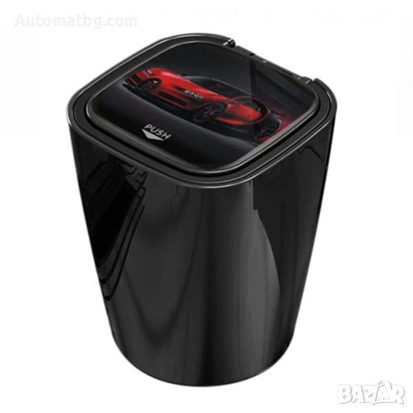 Пепелник с диод Automat, 75x93mm, Черен гланц, снимка 1