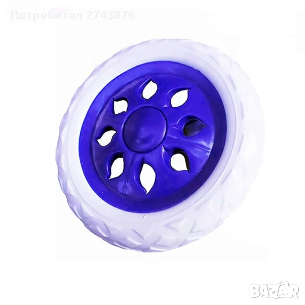 Комплет два броя колела за пазарска количка ,Бели- Синьо, снимка 1