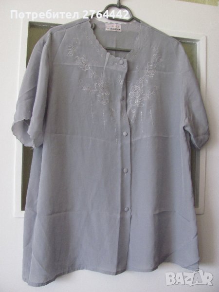 Копринена сива блуза М/Л размер, снимка 1