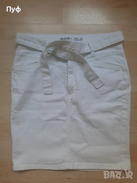 бяла дънкова пола, снимка 1