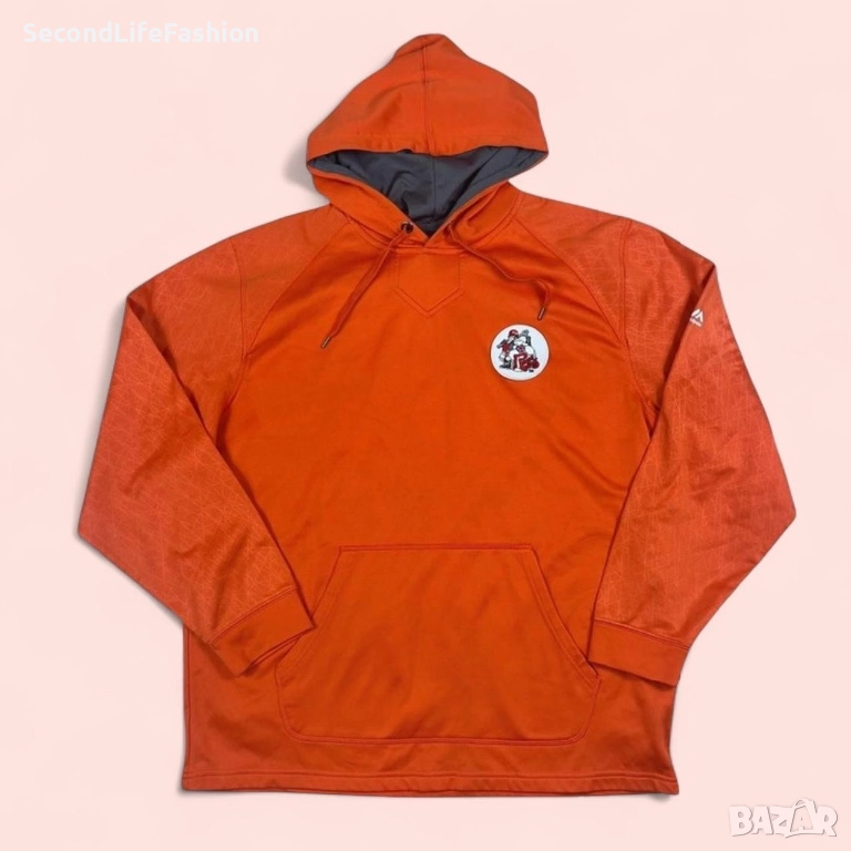 Суитшърт Majestic Rough Necks с качулка, оранжев, мъжки размер XL, снимка 1