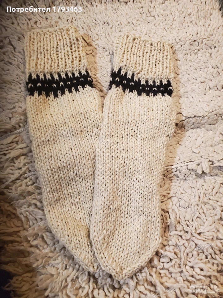 Ръчно плетени мъжки чорапи размер 42, снимка 1