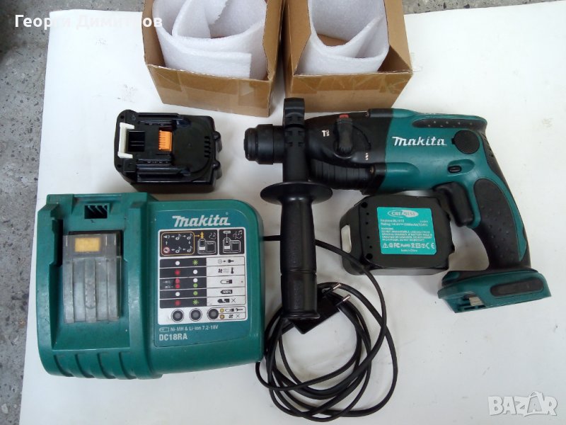 перфоратор Makita BHR162 -14.4V оригинал японски 2009г.- комплект със зарядно и две нови батерии 5Ah, снимка 1