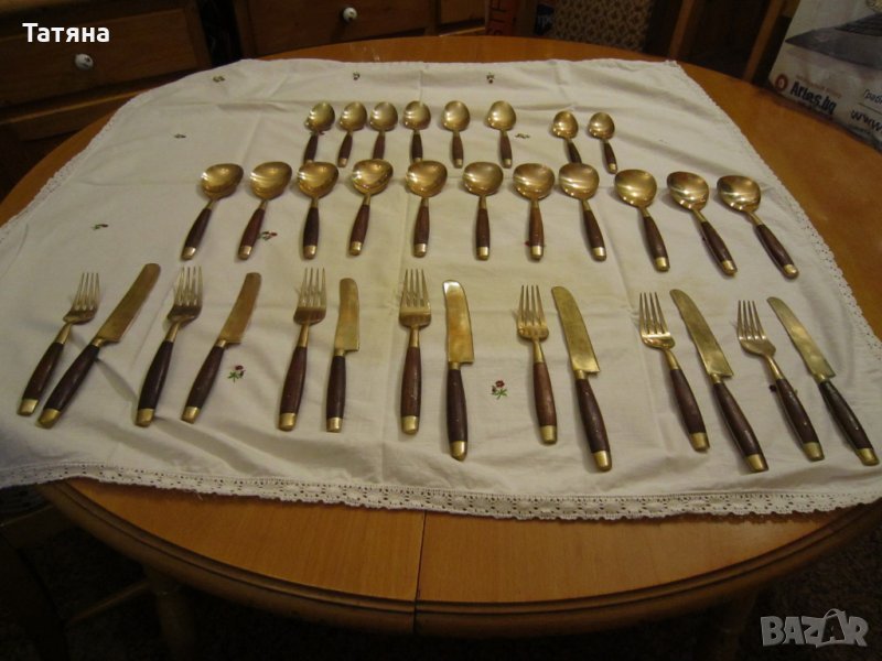 Прибори за хранене -ДЪРВО И БЛАГОРОДНА СТОМАНА -  СТАРИННИ, снимка 1