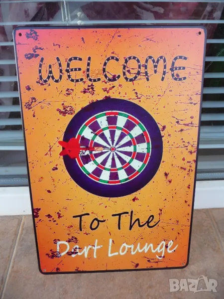 Метална табела разни Дартс зона стрелички мишена точност играчи, снимка 1