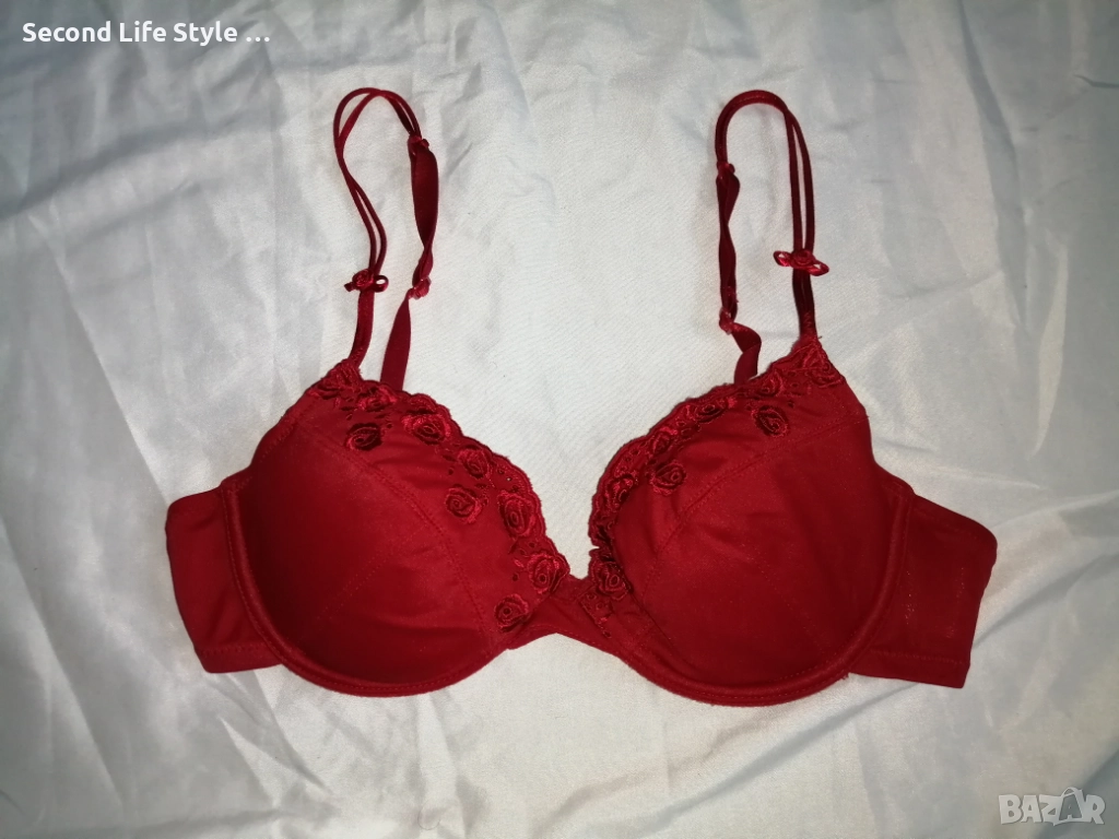 75A червен сутиен розички H&M, снимка 1