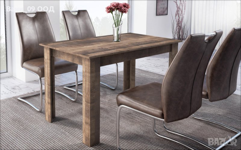 Трапезна маса в цвят дъб винтидж, снимка 1