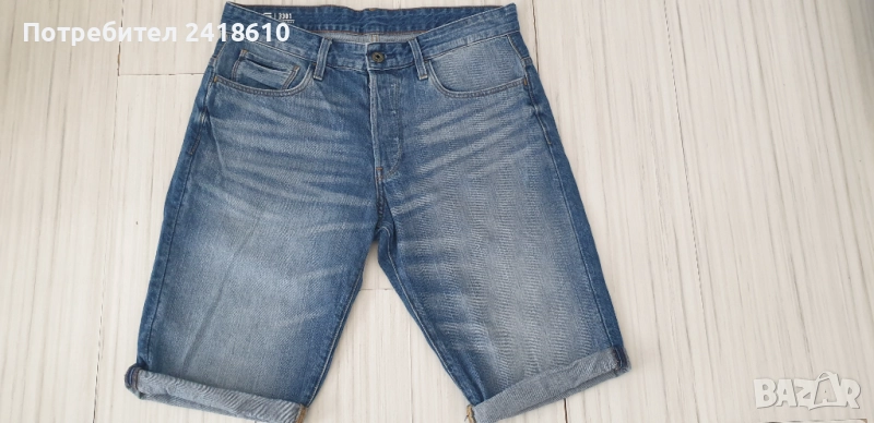 G - Star 3301 Straight  Short Jeans Mens Size 31 - 32 ОРИГИНАЛ! Мъжки Къси Дънкови Панталони!, снимка 1
