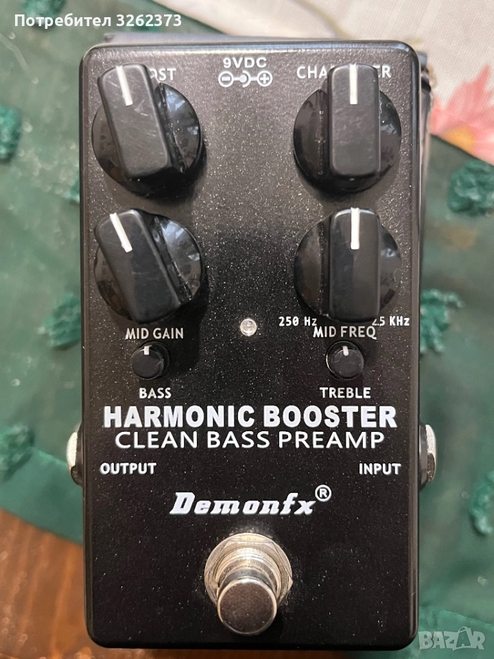 Demonfx FX Harmonic Booster clean preamp педал за бас, снимка 1