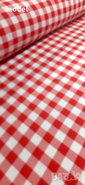 Плат за покривки,червено, синьо, каре, снимка 1