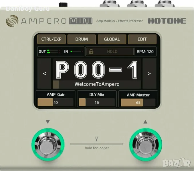  Hotone Ampero Mini MP-50 китарен бас усилвател, IR моделиране на кабинета, ефект за китара, снимка 1