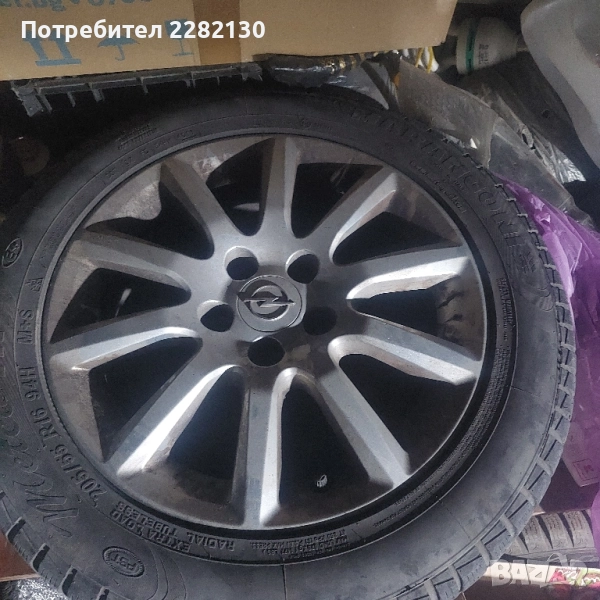 Продавам гуми с оригинални GM джанти 16 цола подходящи за Опел Зафира,Астра, Вектра и др., снимка 1