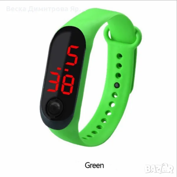 Детски LED часовник-гривна с 1 бърз бутон за управление WW14, снимка 1