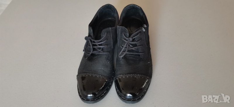 Дамски ежедневни черни обувки от естествена кожа и велур Lavorazione Artigiana - 39 номер, снимка 1