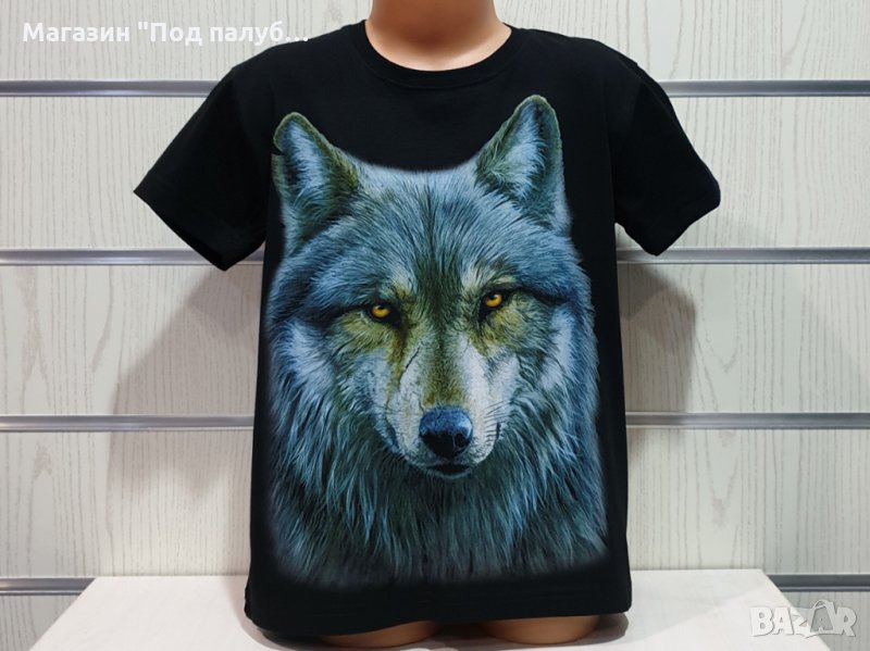 Нова детска тениска с дигитален печат Вълк, Серия Вълци, снимка 1