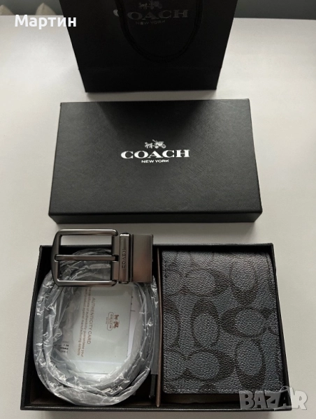 Колан и портфейл Coach, снимка 1