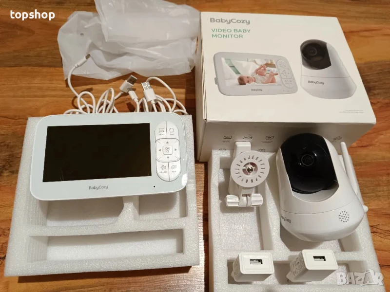 НОВ Babycozy Video Бебефон с камера и аудио 5" 720P дисплей 5000mAh, снимка 1