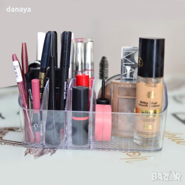 2664 Органайзер за гримове и козметика с 9 отделения поставка за червила, снимка 1