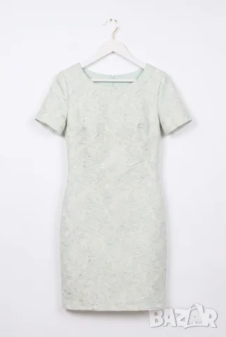 Рокля “Mint Floral Shine” – жакардова рокля с релеф светла мента арт.1535, снимка 6 - Рокли - 55821184
