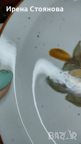 7 броя десертни чинии с диаметър 19,5 см. Ръчна изработка., снимка 2 - Антикварни и старинни предмети - 44816876