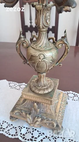 Свещник месинг Ар Нуво, снимка 4 - Свещи и свещници (декоративни) - 55938166