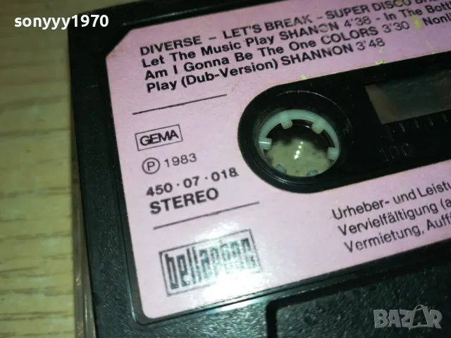 DIVERSE LETS BREAK-ORIGINAL TAPE 2111241012, снимка 15 - Аудио касети - 48048034