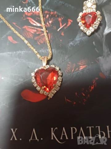 Комплект обеци,колие и пръстен., снимка 4 - Бижутерийни комплекти - 50488122