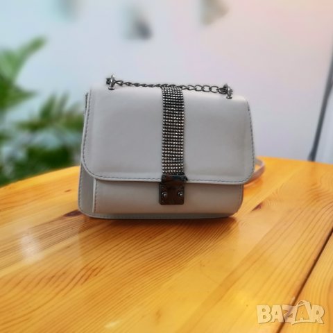 Малка дамска чанта + дълга презрамка. Сив цвят, снимка 2 - Чанти - 31413487
