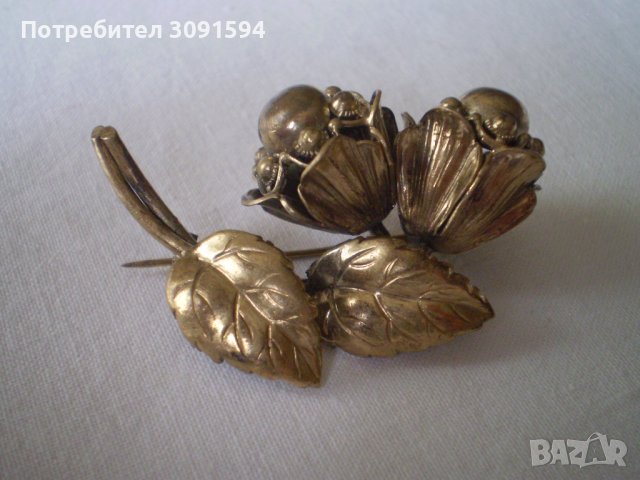 брошка роза 1950г , снимка 1 - Антикварни и старинни предмети - 40640760
