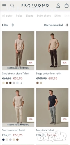 Луксозна тениска PROFUOMO - органичен памук, премиум качество, снимка 11 - Тениски - 51762362