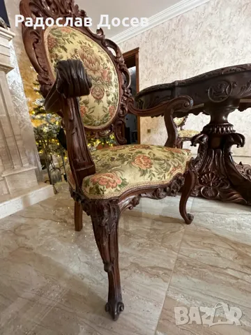 Трапезна барокова маса  ДЪРВОРЕЗБА УНИКАТ !!!!! , снимка 7 - Маси - 48344842