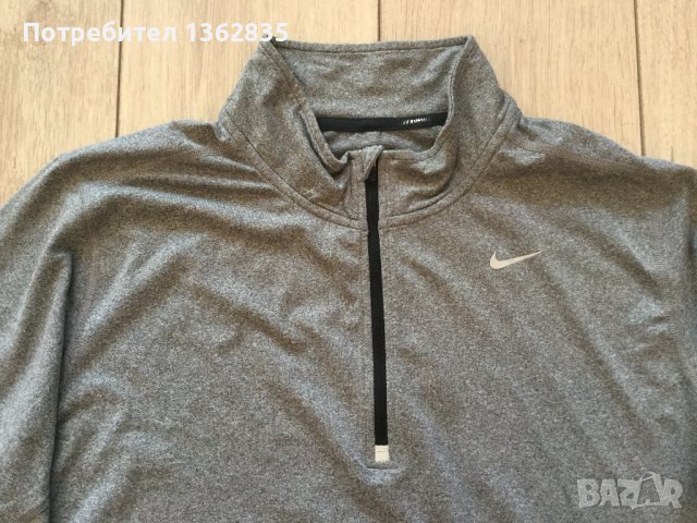 100 % оригинална сива фланела блуза екип NIKE Running размер L от САЩ, снимка 3 - Спортни дрехи, екипи - 40287928