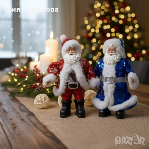 Декоративен дядо Коледа с пайети – Стилен акцент за всеки дом, снимка 3 - Декорация за дома - 52643487