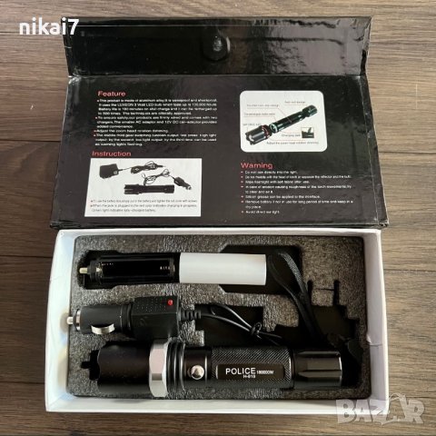 POWER STYLE LED мощен прожектор фенер с режим+ SOS светлина оцеляване, снимка 7 - Къмпинг осветление - 39118447