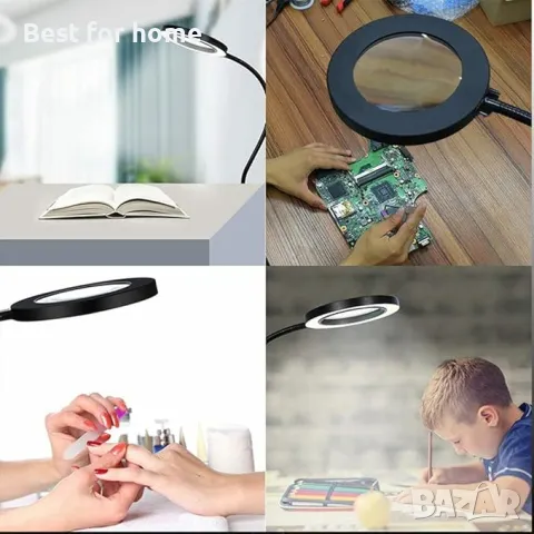 Настолна лампа с лупа с  72 LED светлини Meichoon, снимка 3 - Настолни лампи - 50034207