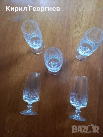 Сервиз от 5 кристални чаши за вино , снимка 2 - Сервизи - 40058087
