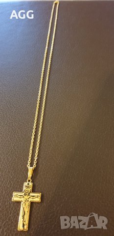 Синджир с кръст разпятие Христово, снимка 5 - Колиета, медальони, синджири - 40847123
