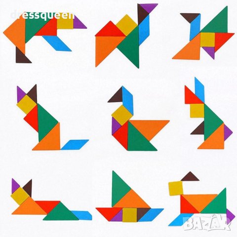 3574 Танграм пъзел от 7 части, снимка 3 - Други - 37773182