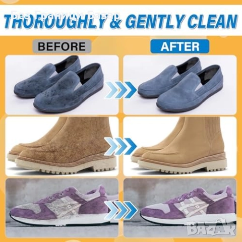 Нов Почистващ комплект за обувки велур и набук – 200 мл с четка и кърпа, снимка 3 - Други стоки за дома - 51919515