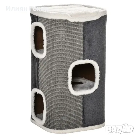 Драскалка за котки PawHut, 3-степенно дърво за катерене