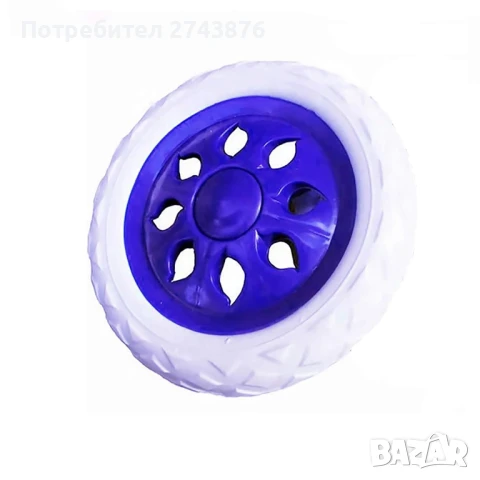 Комплет два броя колела за пазарска количка ,Бели- Синьо, снимка 1