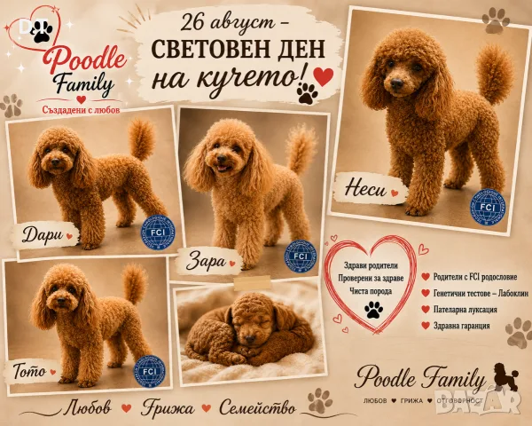Той пудел априкот момченце-FCI, GENETIC,PL, снимка 4 - Пудели - 55895025