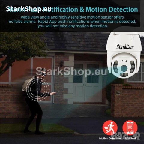 Въртяща безжична WiFi FullHD външна камера – 8LED 120.00лв. 89.99лв., снимка 7 - Камери - 30514812