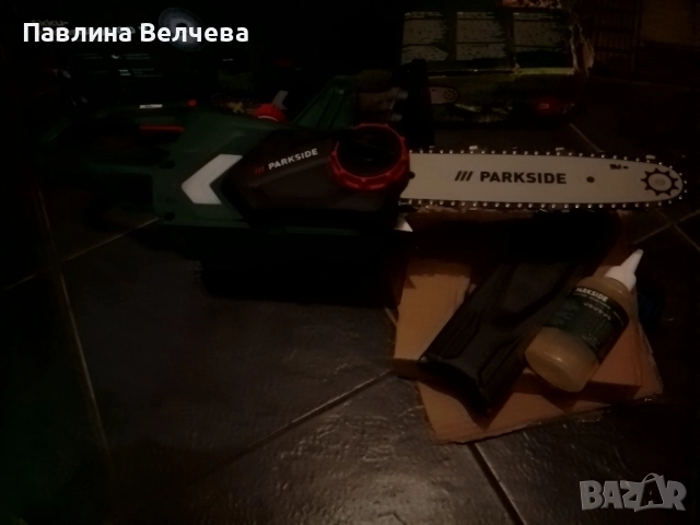 Акумулаторен верижен трион Parckside 20v, снимка 4 - Градински инструменти - 51768862