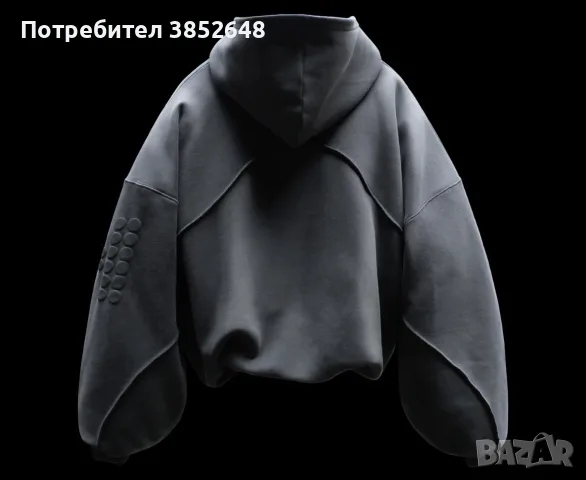 HuniDesign Black Hoodie M, снимка 2 - Суичъри - 56049557